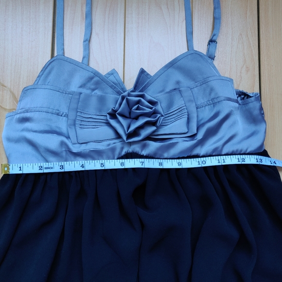 Paul Nkc Flowe Ribbon Chiffon Dress Elastic Waist - Picture 7 of 8